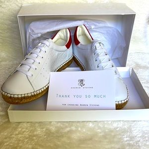 ANDREW STEVENS SPAIN SNEAKERS, STYLE TERRA WHITE/RED. NEW UNUSED.
